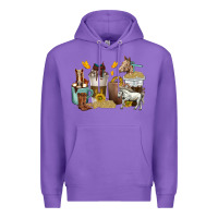 Purple coffee cups horses Premium Hoodie - texasbilliewilder