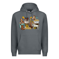 Rock coffee cups horses Premium Hoodie - texasbilliewilder