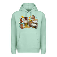 Seafoam coffee cups horses Premium Hoodie - texasbilliewilder