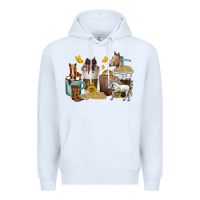 White coffee cups horses Premium Hoodie - texasbilliewilder