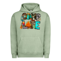 Pigment Oil Green camp life Urban Hoodie - RanaPortraitStore