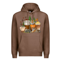 Chestnut coffee cups tiger with coffee beans Premium Hoodie - texasbilliewilder