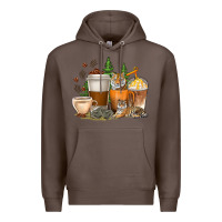 Coffee coffee cups tiger with coffee beans Premium Hoodie - texasbilliewilder