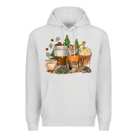 Coffee Cups Tiger With Coffee Beans Premium Hoodie | Teevron
