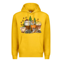 Lemon coffee cups tiger with coffee beans Premium Hoodie - texasbilliewilder