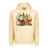Pina Colada coffee cups tiger with coffee beans Premium Hoodie - texasbilliewilder