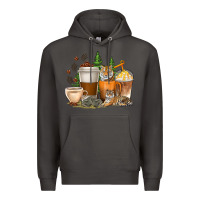 Smoke coffee cups tiger with coffee beans Premium Hoodie - texasbilliewilder