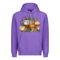 Purple coffee cups tiger with coffee beans Premium Hoodie - texasbilliewilder