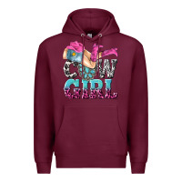 Burgundy cow girl Premium Hoodie - texasbilliewilder