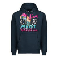 Navy cow girl Premium Hoodie - texasbilliewilder