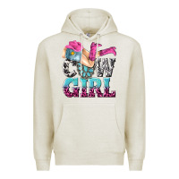 Oatmeal Heather cow girl Premium Hoodie - texasbilliewilder