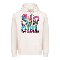 Pale Pink cow girl Premium Hoodie - texasbilliewilder