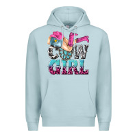 Blue Mist cow girl Premium Hoodie - texasbilliewilder