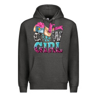 Charcoal Heather cow girl Premium Hoodie - texasbilliewilder