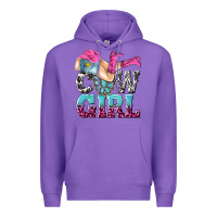Purple cow girl Premium Hoodie - texasbilliewilder