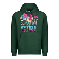 Sports Green cow girl Premium Hoodie - texasbilliewilder