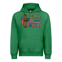 Emerald god  bless america with cross Urban Hoodie - RanaPortraitStore