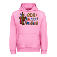 Fuchsia Pink god  bless america with cross Urban Hoodie - RanaPortraitStore