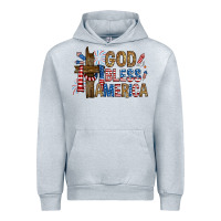 Heather Grey god  bless america with cross Urban Hoodie - RanaPortraitStore