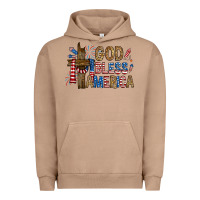 Pigment Burro god  bless america with cross Urban Hoodie - RanaPortraitStore