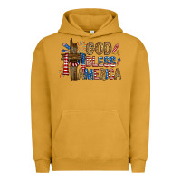 Pigment Peanut Butter god  bless america with cross Urban Hoodie - RanaPortraitStore