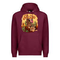 Burgundy cowgirl actin up Premium Hoodie - texasbilliewilder