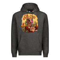 Charcoal Heather cowgirl actin up Premium Hoodie - texasbilliewilder