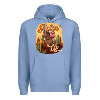 Colony Blue cowgirl actin up Premium Hoodie - texasbilliewilder