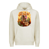 Oatmeal Heather cowgirl actin up Premium Hoodie - texasbilliewilder