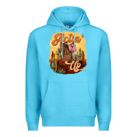 Ocean Blue cowgirl actin up Premium Hoodie - texasbilliewilder