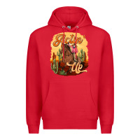 Red cowgirl actin up Premium Hoodie - texasbilliewilder