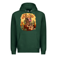Sports Green cowgirl actin up Premium Hoodie - texasbilliewilder