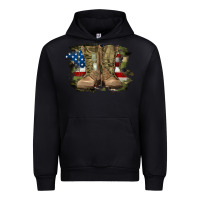 Black american flag with army boots Urban Hoodie - RanaPortraitStore