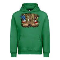 Emerald american flag with army boots Urban Hoodie - RanaPortraitStore