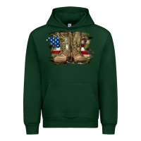 Forest Green american flag with army boots Urban Hoodie - RanaPortraitStore