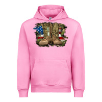 Fuchsia Pink american flag with army boots Urban Hoodie - RanaPortraitStore
