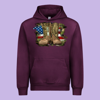 Urban Hoodie american flag with army boots