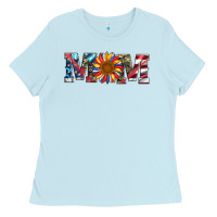 Baby Blue mom with sunflower Ladies Tee - Artiststas