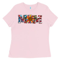 Bubblegum Pink mom with sunflower Ladies Tee - Artiststas