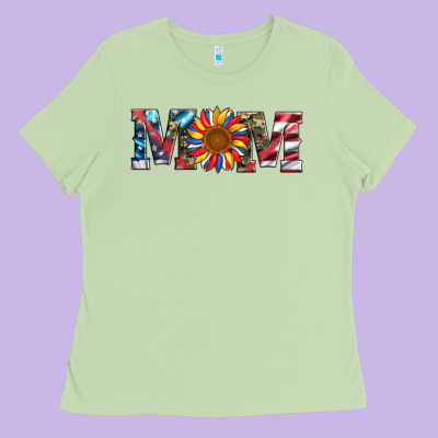 Mom With Sunflower Ladies Tee Designed By Artiststas