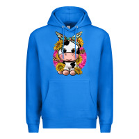True Royal cut cow with sunflower and leopard  pink Premium Hoodie - texasbilliewilder