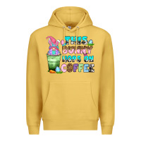 Antique Gold this bunny hops on coffee Premium Hoodie - Zillion Design Studio