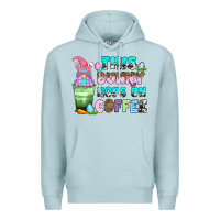 Blue Mist this bunny hops on coffee Premium Hoodie - Zillion Design Studio