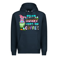 Navy this bunny hops on coffee Premium Hoodie - Zillion Design Studio