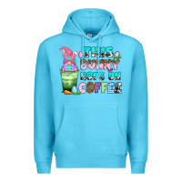 Ocean Blue this bunny hops on coffee Premium Hoodie - Zillion Design Studio