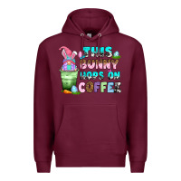 Burgundy this bunny hops on coffee Premium Hoodie - Zillion Design Studio