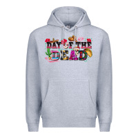 Heather Grey day of the dead Premium Hoodie - texasbilliewilder
