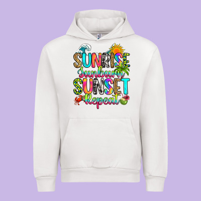 Sunrise Sunburn Sunset Repeat Urban Hoodie Designed By Ranaportraitstore