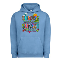 Pigment Pebble Blue sunrise sunburn sunset repeat Urban Hoodie - RanaPortraitStore
