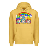Antique Gold rainbow gnomes Premium Hoodie - Zillion Design Studio